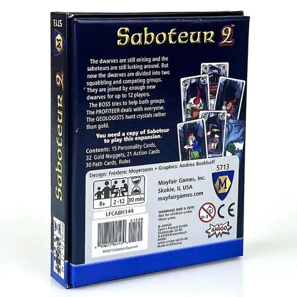 Saboteur Game2 Bordsspel Roliga brädkortspel för familjer Fest Dwarf Gold Mine Gräva Miner Brädspel Saboteur 2