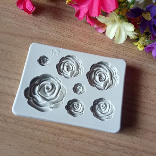 3D Rose Blomst Silikone Fondant Form Kage Dekor Sug En onesize