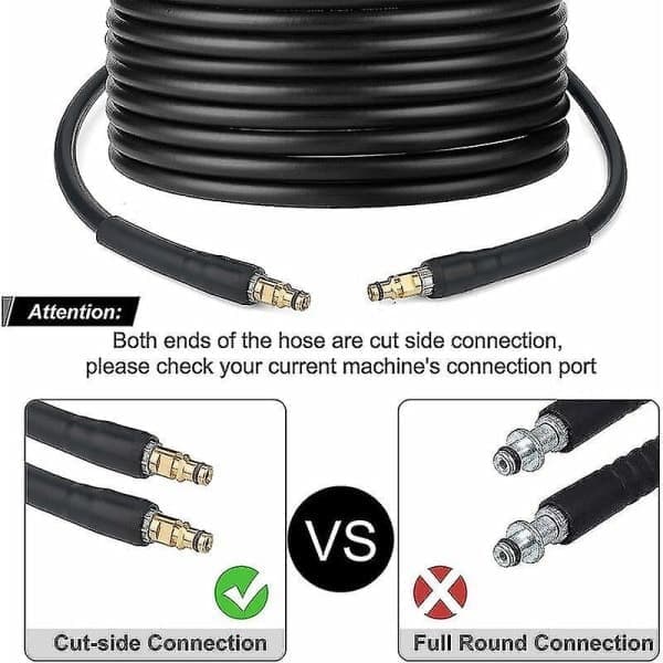 Slange til Kärcher K2 K3 K4 K5 K6 K7 højtryksrenser - 8m - Quick connect slange med messingtip 8M 8M 8M