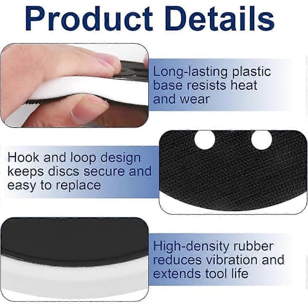5 tommer bagplade slibepuder til Bosch PEX 300 AE 400 AE 4000 AE slibeskive polermaskine sliber tilbehør 2 stk.