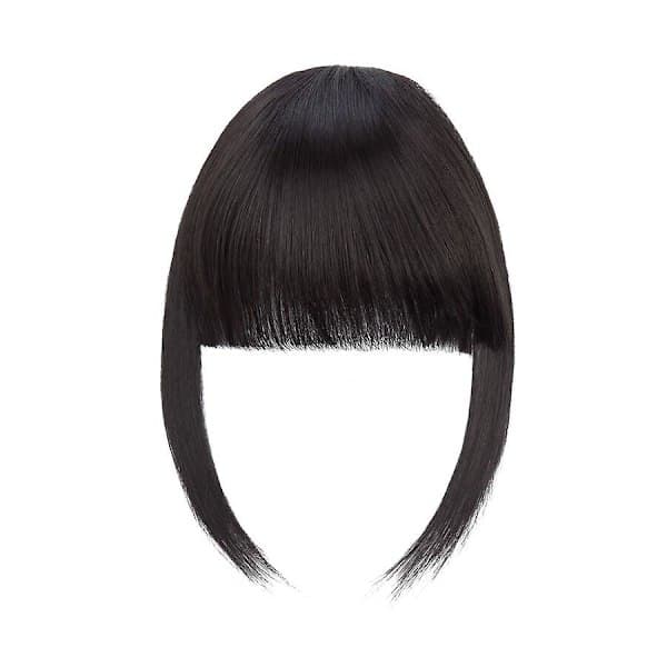 Clip-in Hår Bangs Extensions Fransk Pannelugg Stilig Pannelugg Hårdeler 28cm blackbrown