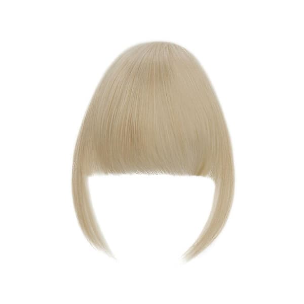 Clip-in Hår Bangs Extensions Fransk Hår Bangs Stilig Hår Bangs Hårstykker 28cm lightbrown & bleachblonde