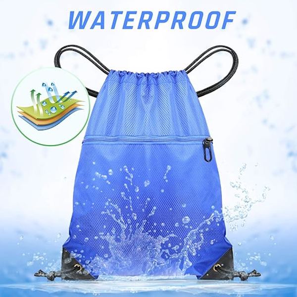 2-pack dragsko gymväska, sport ryggsäck rep sim dragsko PE väska för unisex, rese strand skolväska