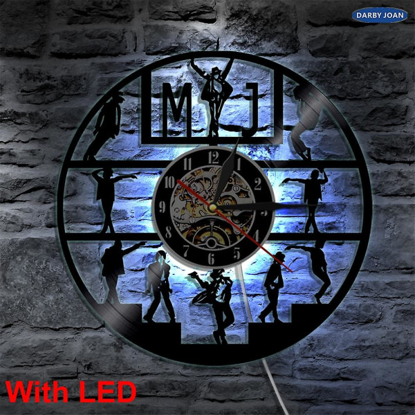 Mj Retro dekorativ lampa 3d konst väggdekor Michael Jackson musik vinylskiva vägglampa Unik presentidé till vänner NO LED