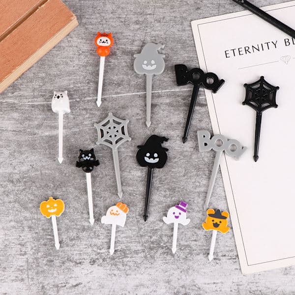 1-pack Halloween Cocktailpinnar Fruktgaffel Mode Barn Hol A4 en storlek A4