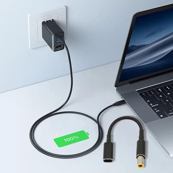 Typ C USB C Honeycomb-ingång till DC Typ C till DC 7,9x5,5 mm port 100W PD-laddningskabel passar för bärbar dator 7,9x5,5 mm
