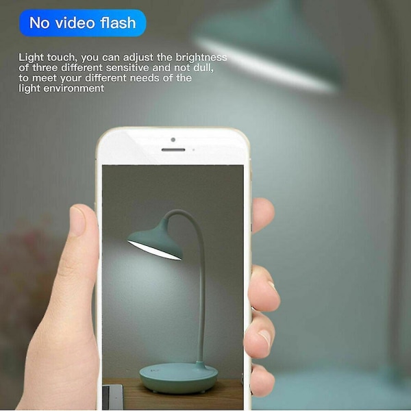 20 Led Flexible Touch Skrivbordslampa Läslampa vid sängkanten Dimbar USB Uppladdningsbar