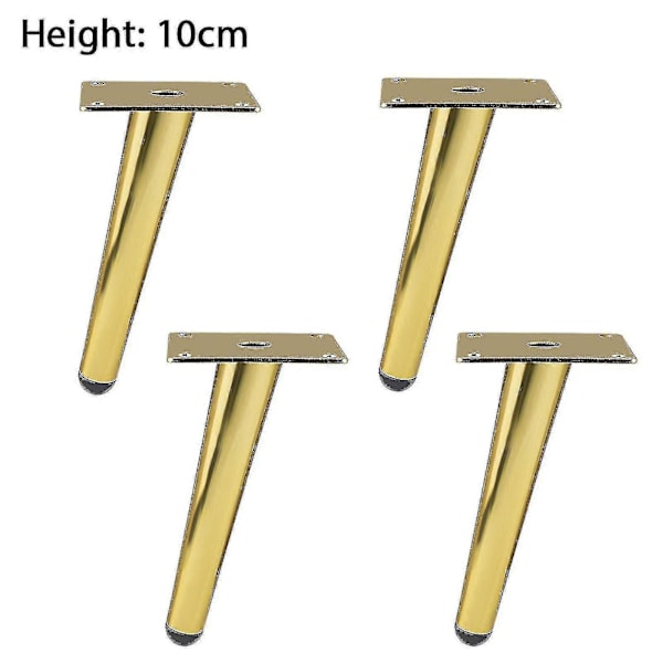 4 st Möbelben Järn Rostskyddade Avsmalnande Möbelben För Soffbord Titanium 10cm 4PCS