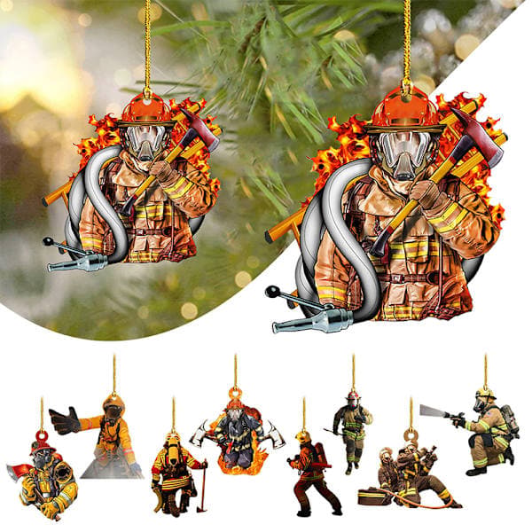 Brannmann Bil Anheng Brannmann Ornament Bil Bakspeil A1 onesize
