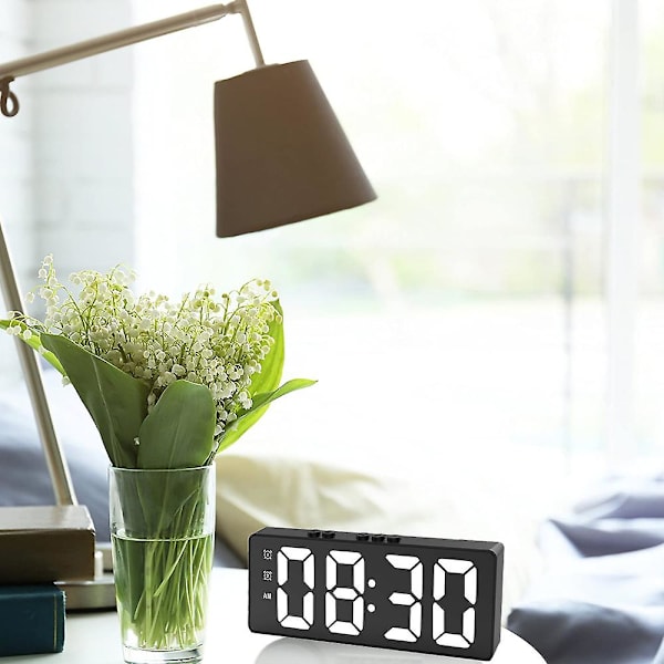 Digital Alarmklokke LED Klokke Soverom Elektronisk Skrivebordsklokke Egnet for Hjem, Soverom, Kontor Svart black