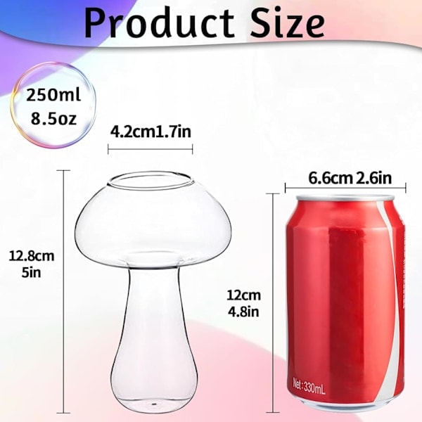Kreative soppformede vinglass for cocktaildrinker, sett med 2 klare glass på 250 ml for fest