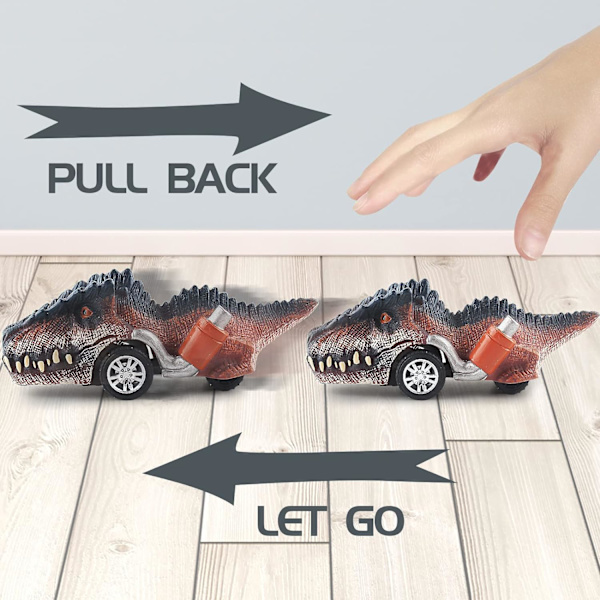 Dinosauruslelut lapsille 3-5, Vedä takaisin dinosaurusautot 3 4 5 6 7-vuotiaille pojille ja tytöille Dino-lelulahjat taaperoille C