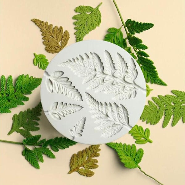 2 x DIY Bräkenblad Silikonform för Kakor Köksfondant Cupcake Choklad Bakverktyg