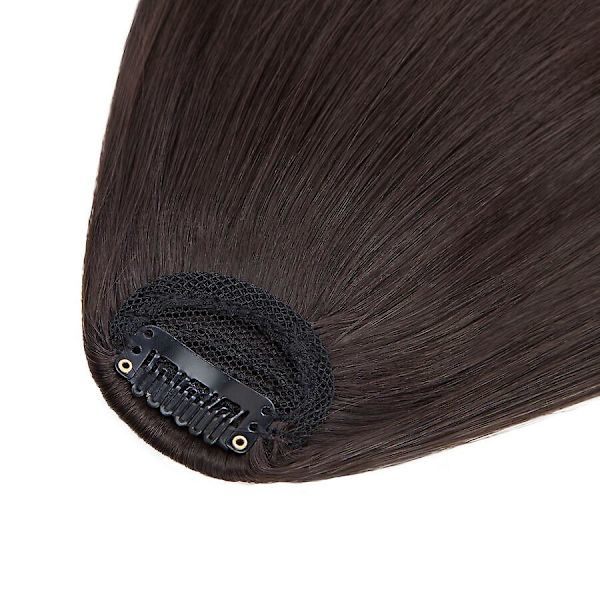 Clip-in Hår Bangs Extensions Fransk Hår Bangs Stilig Hår Bangs Hårstykker 28cm darkbrown
