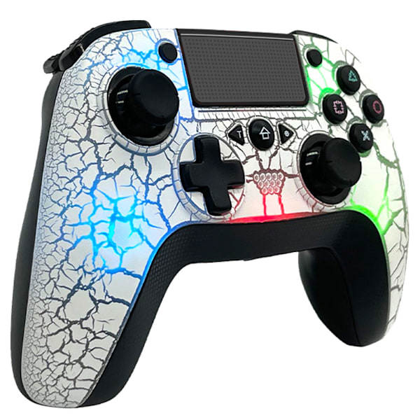Tedbox Trådløs Controller til Ps4, med Unikt Revne Design/Programmerbar Bagside/Dobbelt Vibration, Kompatibel med Ps4/PC/iOS