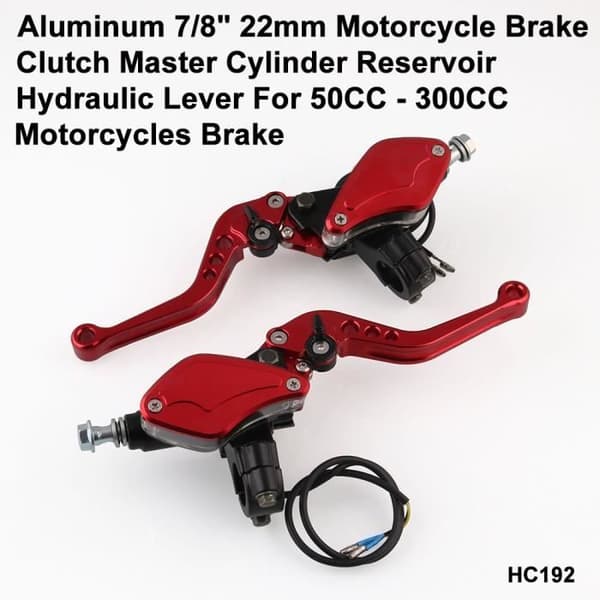 7/8\" Moottoripyörän hydraulinen kytkinkahva 22 mm säiliöllä ja pääsylinterillä, vihreä