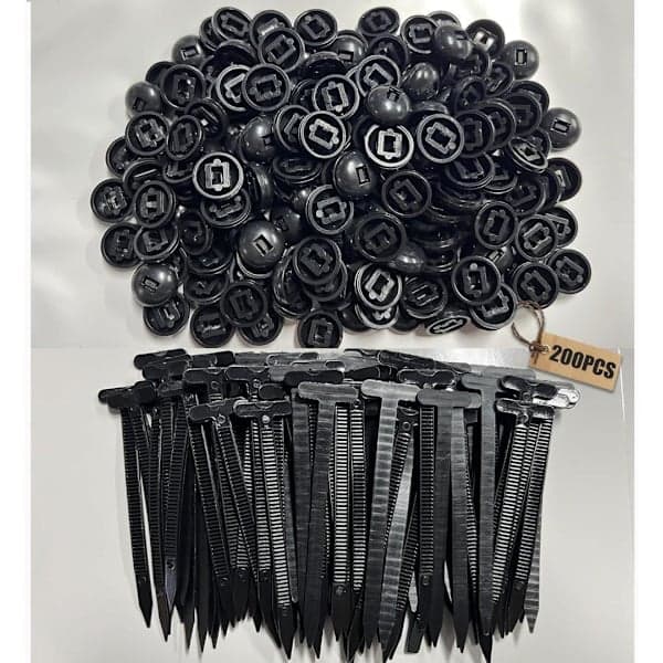 200 stk. kabelbindere i nylon, lynlåsbånd, hurtiglukning til bilreparation – plastikclips universal