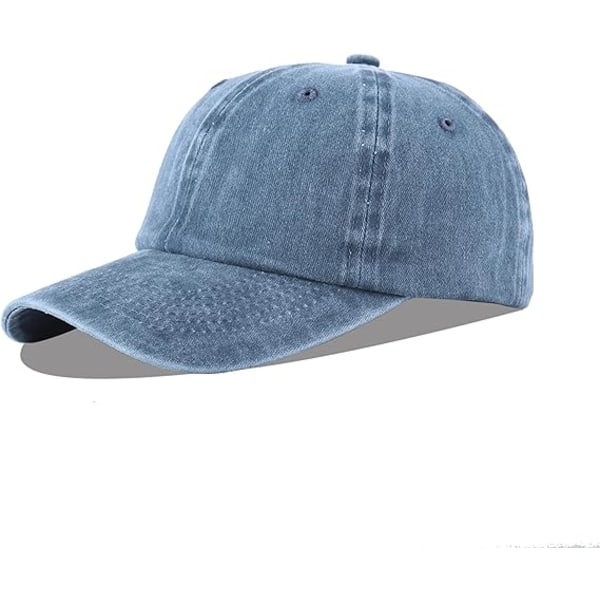 Unisex Baseball Cap Bomuld Passer Til Mænd Kvinder Vasket Denim Justerbar Far Hat