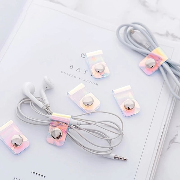 5 st Praktisk Hörlurskabelhanterare Rulle USB-datakabel O