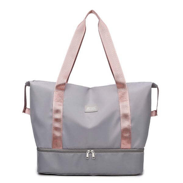 Rejsetaske, våd og tør adskillelse sportstaske vandtæt taske håndtaske unisex weekend tote taske Light gray