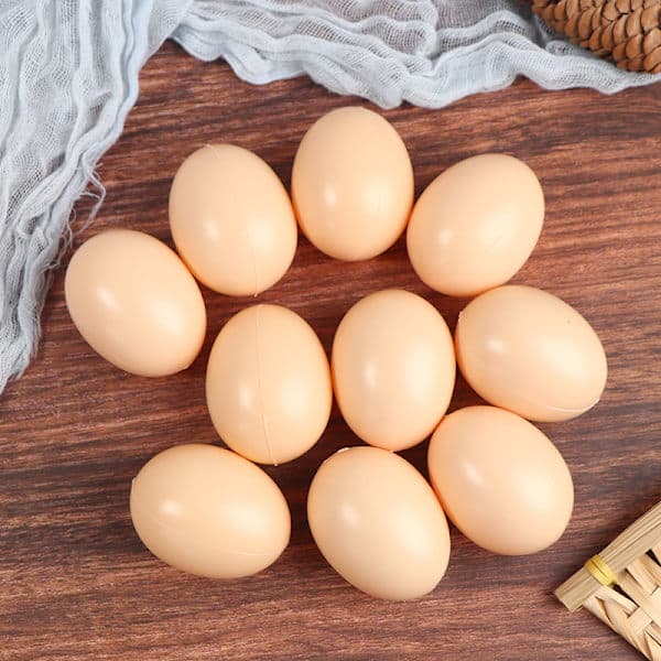 10 stk. Plast Simulering Egg Påskeegg Barn DIY Maling Dec Gul én størrelse