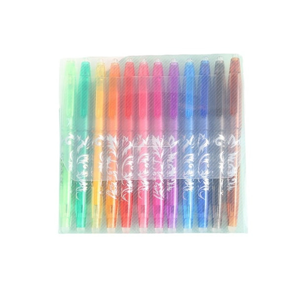 12 st Multi Easy to Erase Neutral Pen Kreativ Färg Radera Pen Student Temperaturkontroll Radera Pen Varmvatten Pen 12 st Färg 0,7 mm