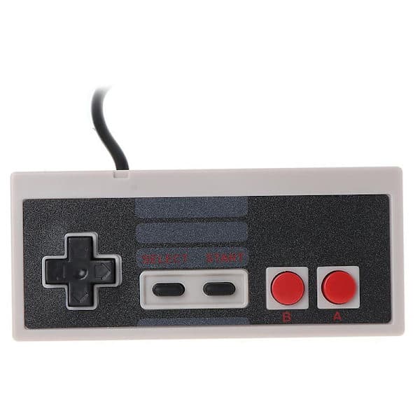 USB Spilcontroller Plug-and-Play Plastik Sort+Grå Til NES PC Windows Ny [DmS] Grå
