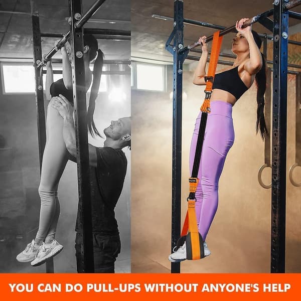 Pull-up assistansband, kraftigt motståndsband för pull-up assistans, justerbar vikt/storlek med tygfötter/knästöd