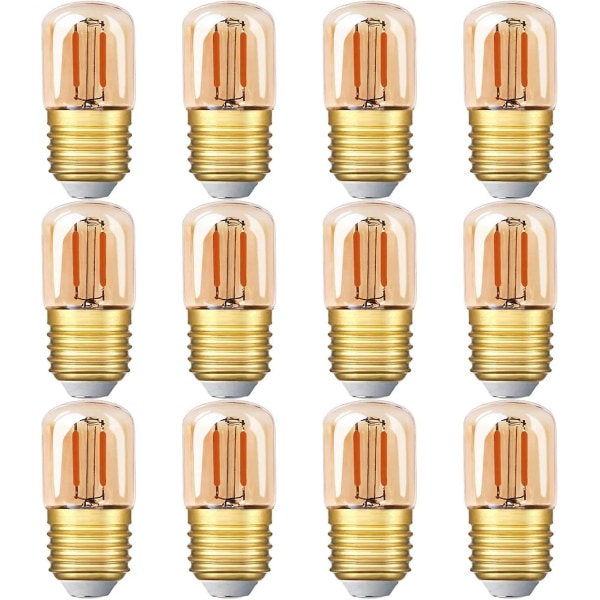 Mini Tubular LED-glödlampa, 1w T28 Edison Led Glödlampa E27 Skruvbas 2200k Supervarm vit glödlampa för dekorativ, ej dimbar (bärnstensfärgad glas