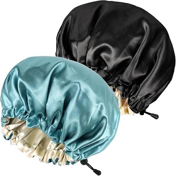 Satin Sleep Cap, Justerbar, Dobbeltsidig (Svart og Rosa)