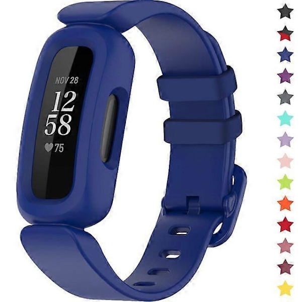 Rannekkeet Fitbit Ace 3 -lapsille, silikoniset vedenpitävät rannekorutarvikkeet, urheilukellon rannekkeen vaihto Fitbit Ace 3 -pojille ja -tytöille Blue Fitbit Ace 3