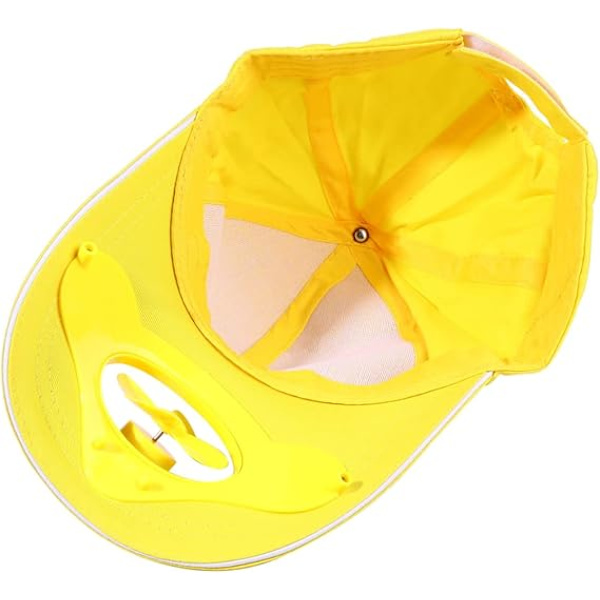 Børne kasket sommerartikler solblok hat sol opbevaring hat sommerhat sol opbevaring kasket energilagring hat ventilator hat Yellow