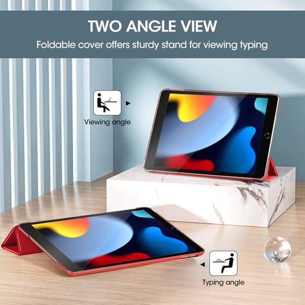 iPad 9. generation etui (2021) / iPad 8. generation etui (2020) / iPad 7. generation etui (2019), iPad 10,2\" etui, cover - Rød