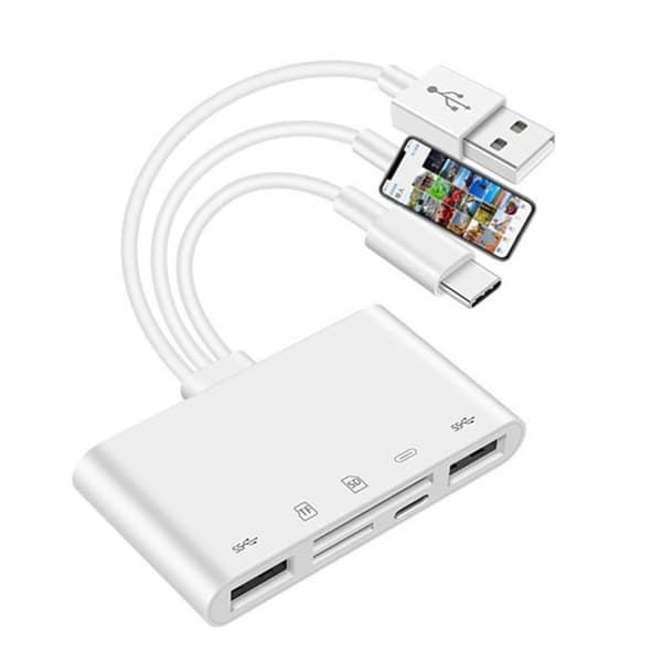 USB OTG-kamera Multi-minnesadapter för Micro-SD TF-kortläsare för iPhone iPad för Apple 13-omvandlare