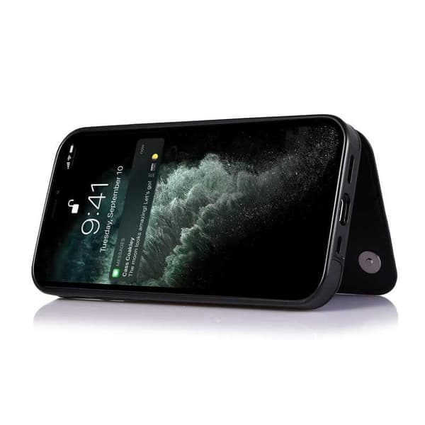 Kompatibel med iPhone 13 Stødsikkert Etui Kortholder 3-RUM Flippr-Glad Sort