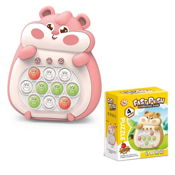 Push Bubble -peli, Quick Push -pelikonsoli, Stressiä lievittävät Pop Fidget -lelut lapsille Pink