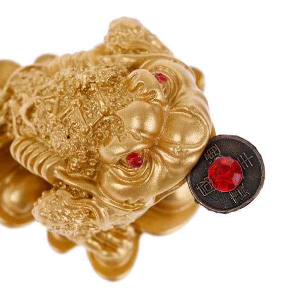 Feng Shui Pengar Lyckosam Förmögenhet För Groda Padda Mynt Ornament Luc A one size A