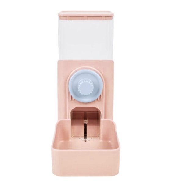 Automatiske kjæledyrmatere 17oz vanndispenser hengende vannkilde tyngdekraftsfôr for små dyr for katt kanin ilder Pink Food feeder