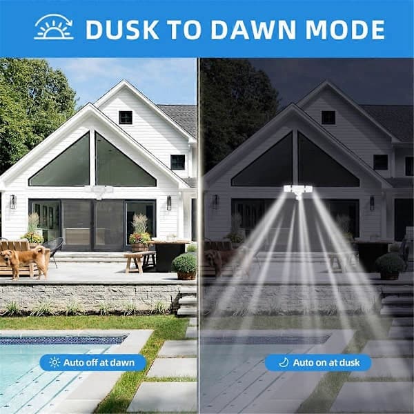 42W 5000LM LED Rörelsesensor Utomhusbelysning, Utomhusstrålkastare, Belysning för Uteplats, Hus, Garage