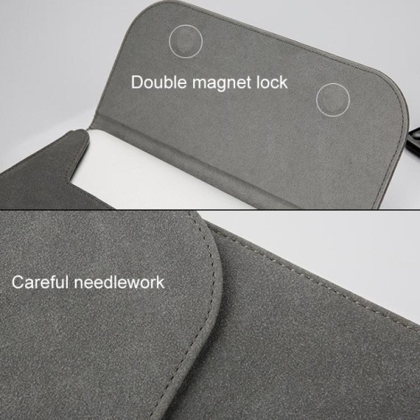 13,3" kannettavan tietokoneen case / tietokonelaukku / Macbook - nahka - Valitse väri grey