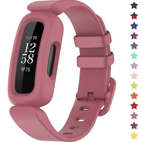 Rannekkeet Fitbit Ace 3 -lapsille, silikoniset vedenpitävät rannekorutarvikkeet, urheilukellon rannekkeen vaihto Fitbit Ace 3 -pojille ja -tytöille Watermelon Fitbit Ace 3