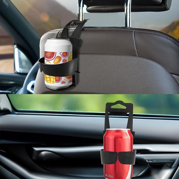 Mugghållare för bil, mugghållare för fordonsdörr, hängande nackstödshållare för dryckesflaska för lastbilsinteriör, läskburkar, vattenflaskor 4pcs