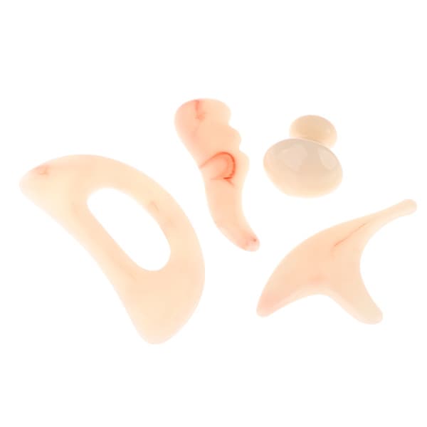 Rosa Serie Buet Skrape Svampformet Ansikts Gua Sha Sett Set