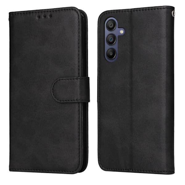 Samsung Galaxy A17 A26 A16 5G Etui med Lædertekstur Svart