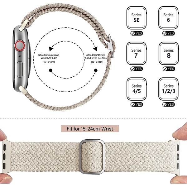 Urheiluranneke yhteensopiva Apple Watch -rannekkeen kanssa 42mm 44mm 45mm 49mm, Vaihto, Apple Watch iWatch -sarjaan 8 7 6 5 4 3 2 1 SE, 2 kpl.