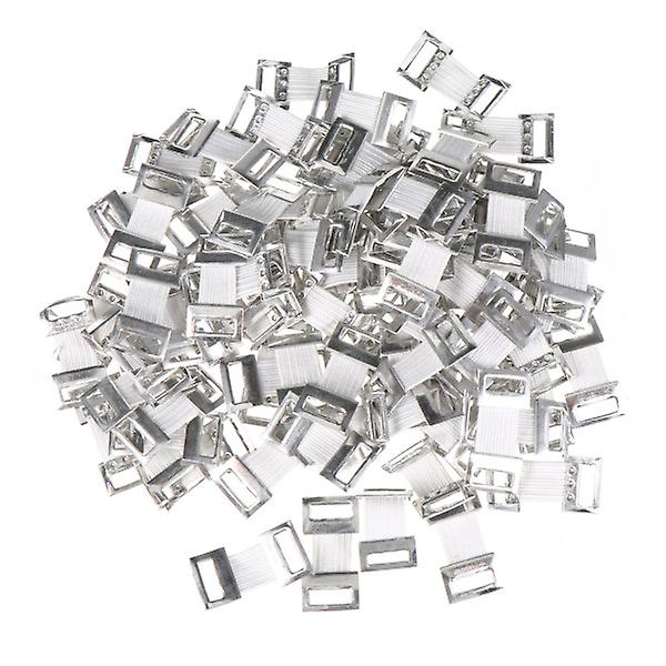 100 kpl Koukkujoustosoljet Creative soljet alumiiniset sidesoljet (valkoinen) (3x1,5cm, valkoinen)