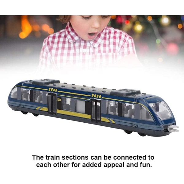 Minimodelbil, simuleringslegeringstogmodel metal trykstøbt modelbiler til børn børn (blå)