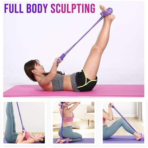 21-osainen vastuskuminauhasarja kuntoiluun - 4 poljinputkea - Nilkkavetolaite - Vatsalihasten vahvistaja