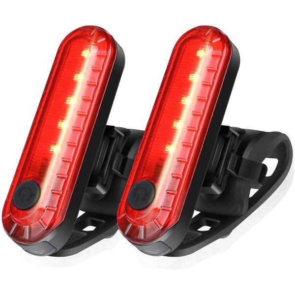 USB uppladdningsbar led cykel bakljus 2-pack, ljus cykel bak cykel säkerhet ficklampa