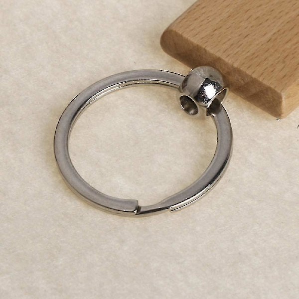 40 st Blank Rektangulära Tränyckelringar DIY Tränyckelringar Nyckelbricka